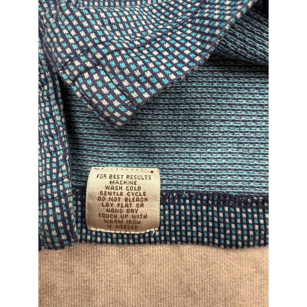 VTG Peter Millar Polo Shirt Mens M Blue 100% Cotton Textured Knit Made in Korea - Picture 12 of 15